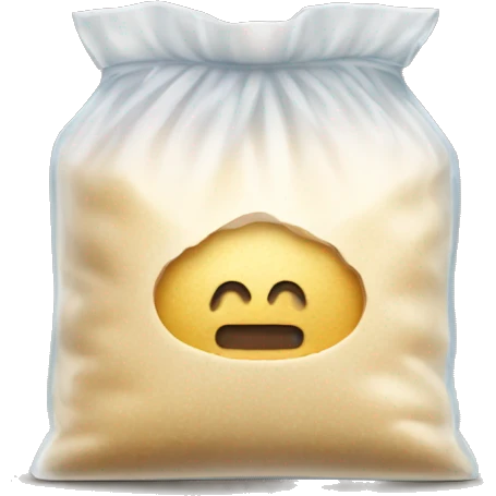Clear bag with flour  emoji