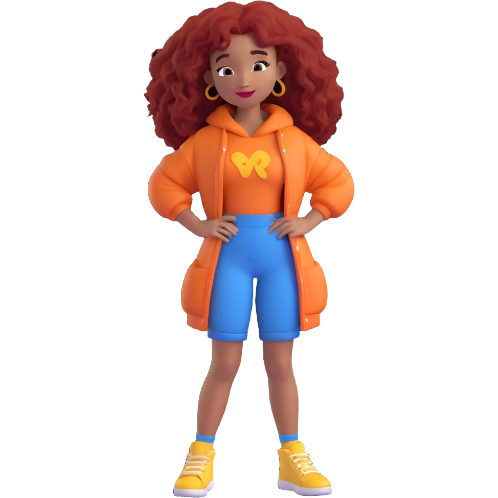 SZA as a 3D Disney/Pixar-style character, digital illustration, cartoon-style portrait, wearing a stylish outfit, playful pose, bright and cheerful atmosphere emoji