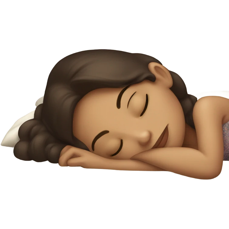 sleeping beauty brunette white girl with a silk pillow emoji
