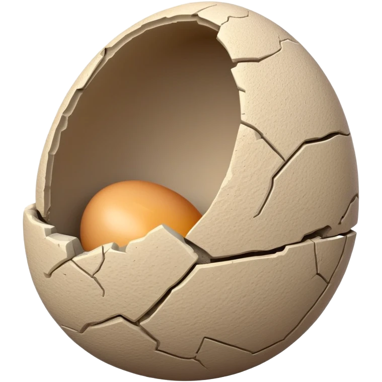 generate realistic detailed stone open egg in 3d style with sand emoji