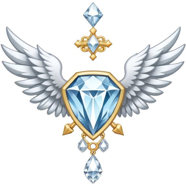holy diamond emblem with white wings and diamond in the middle emoji