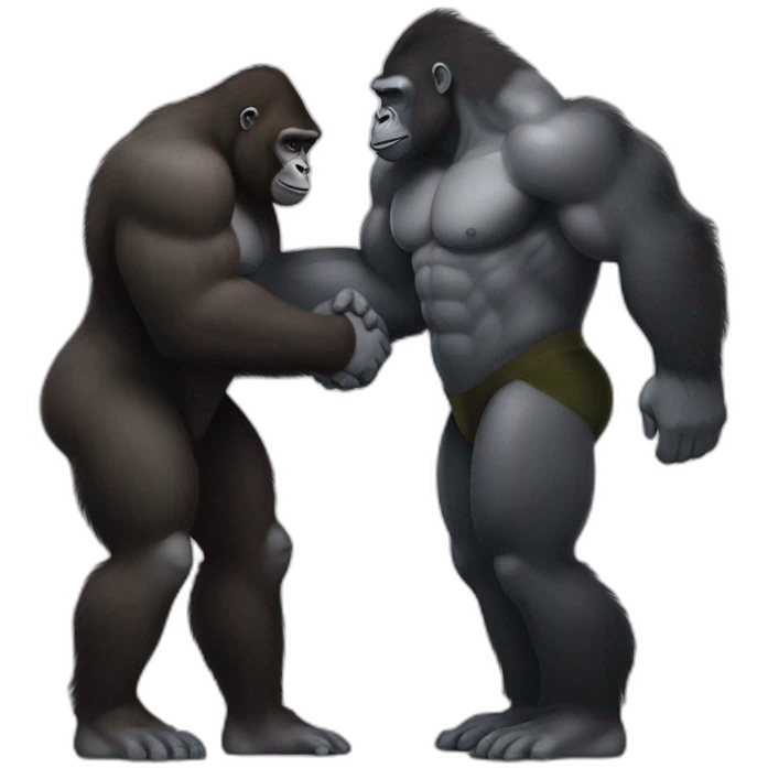Buff Gorilla handshakes Elon Musk emoji