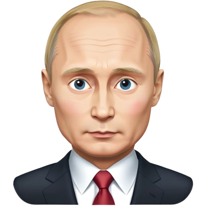 Photorealistic Putin stands in a suit emoji