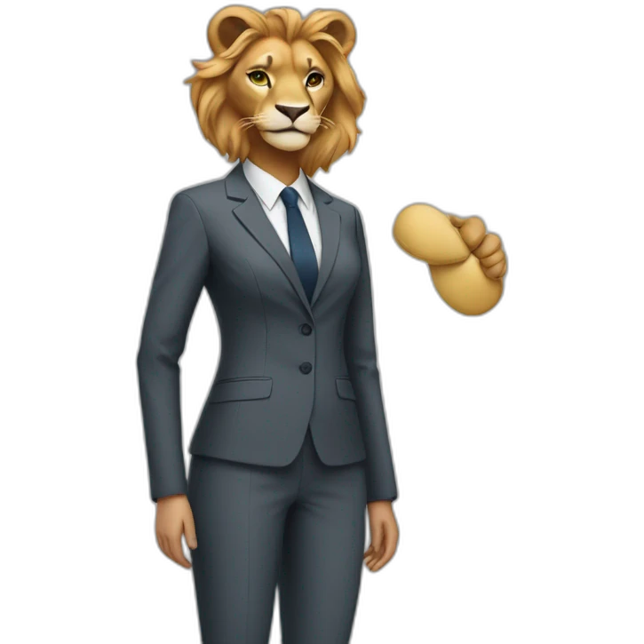 lioness in a professional female suit emoji
