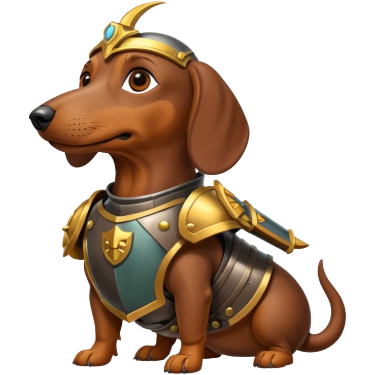 Weiner dog with battle gear emoji