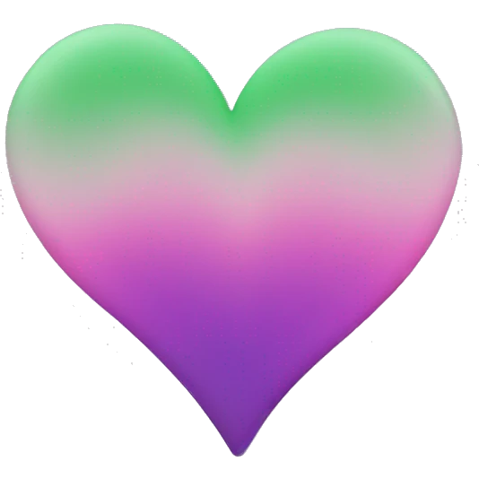 Green purple pink ombré heart  emoji