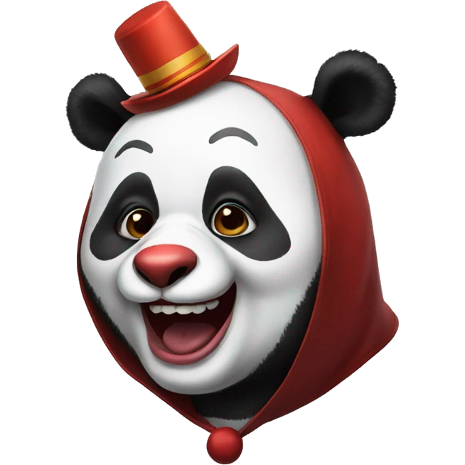 Panda dressed as a clown emoji