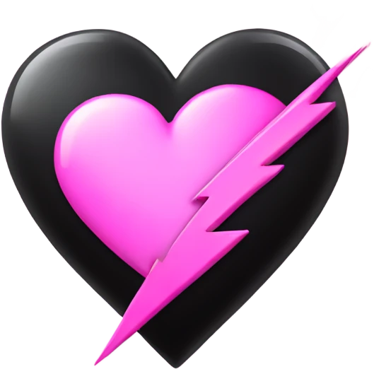 Pink heart with black lightning bolt emoji