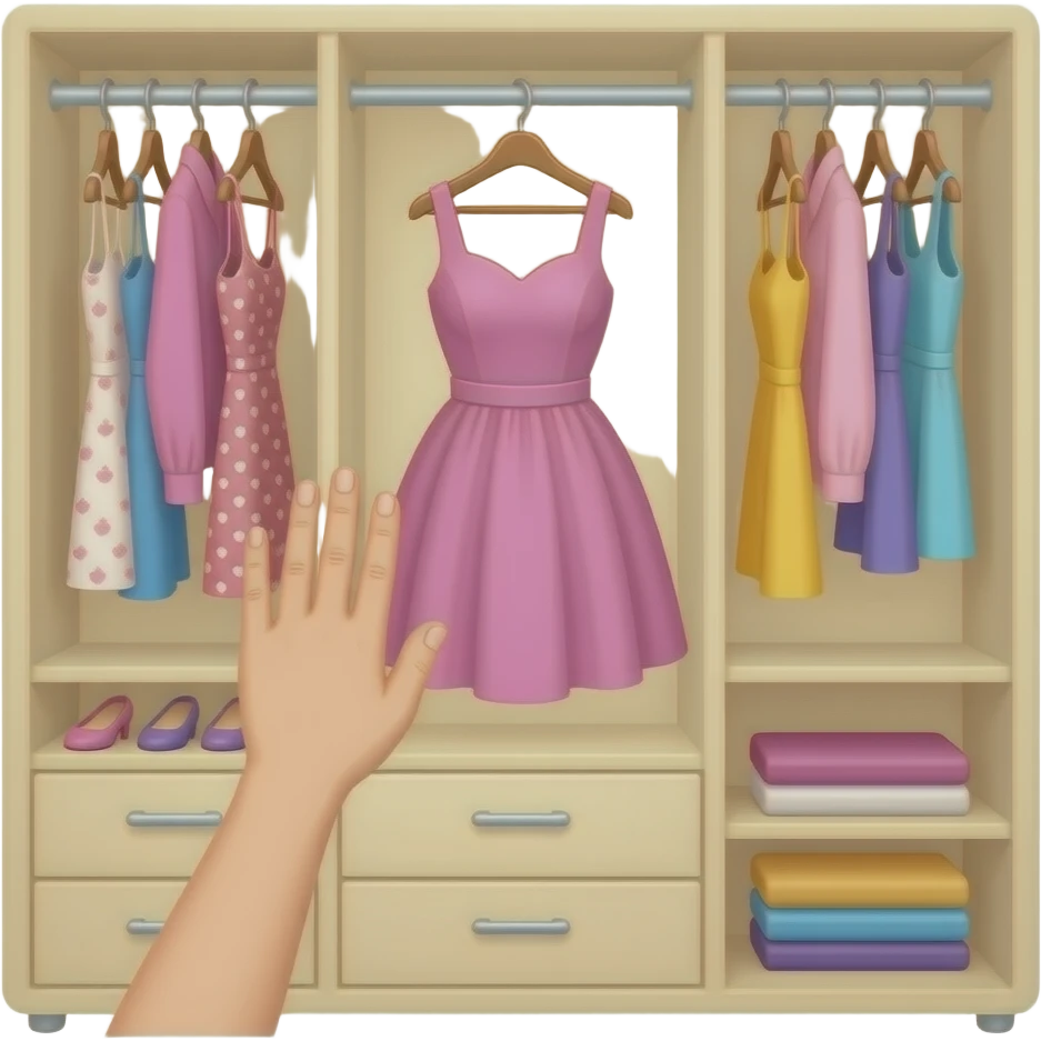 same dress hand in closet emoji