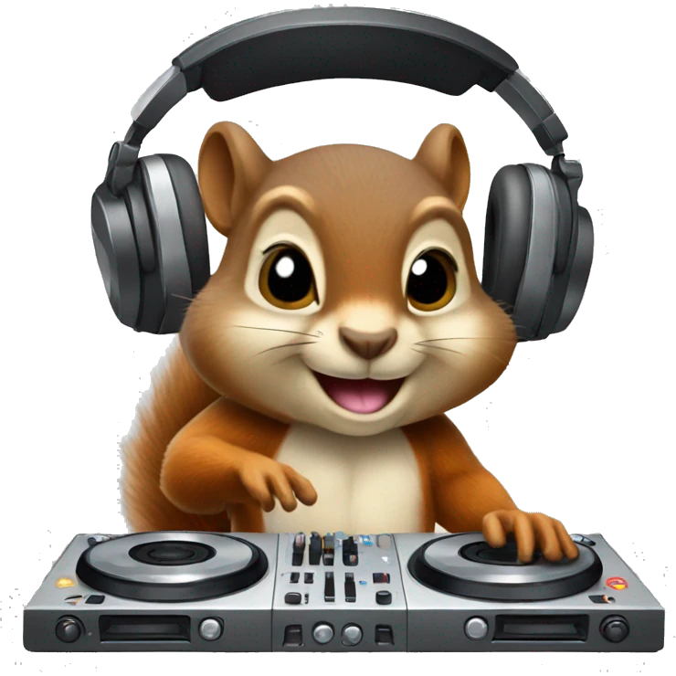 Squirrel playing dj emoji