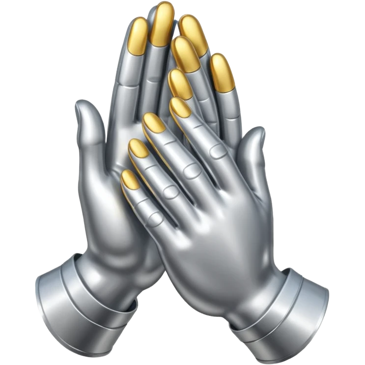 praying metallic hands, no gold emoji