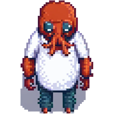 Zoidberg from Futurama, pixel art style, full body emoji