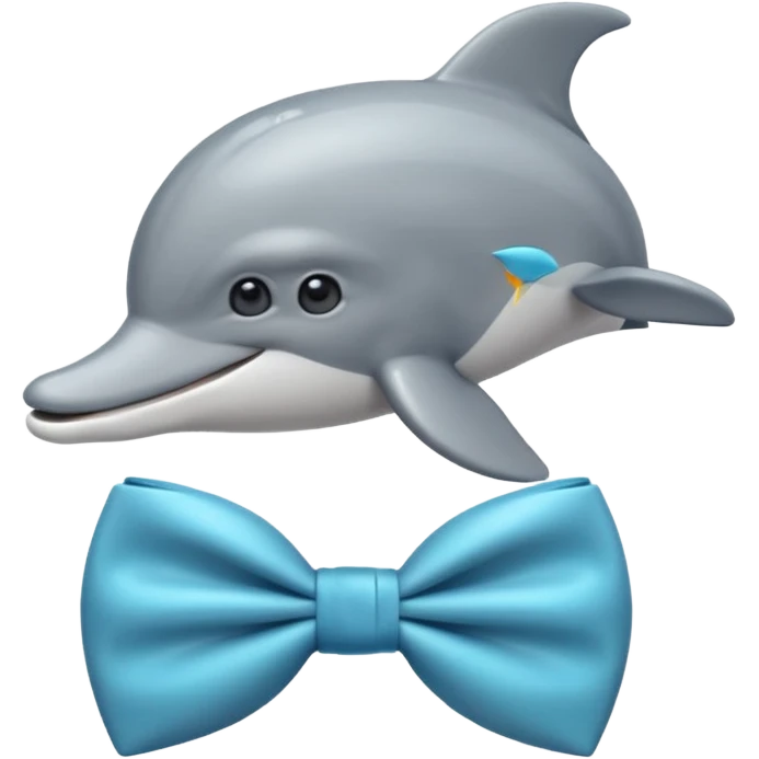Dolphin wearing bow tie emoji