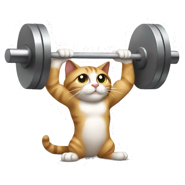 A cat with a barbell emoji