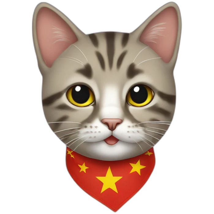 cat with bandana china flag emoji
