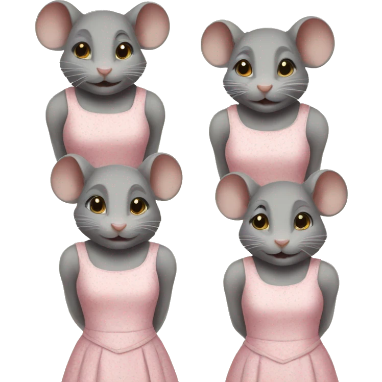 Four rats in dresses emoji