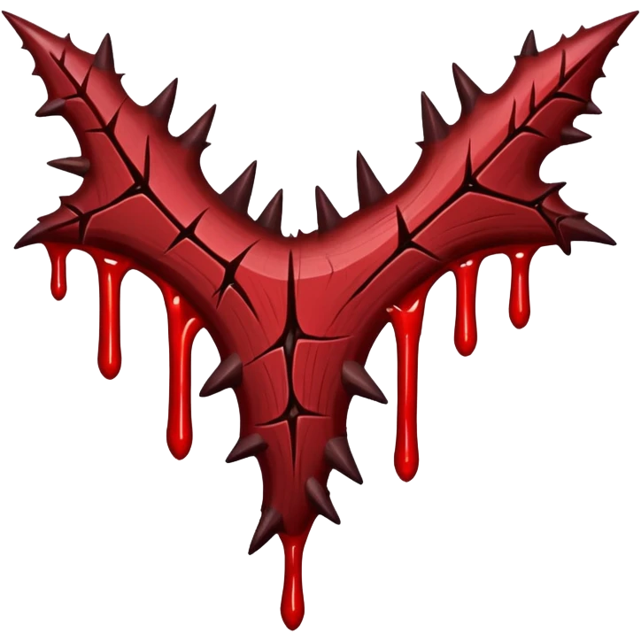 wood thorn with blood dripping from it  emoji