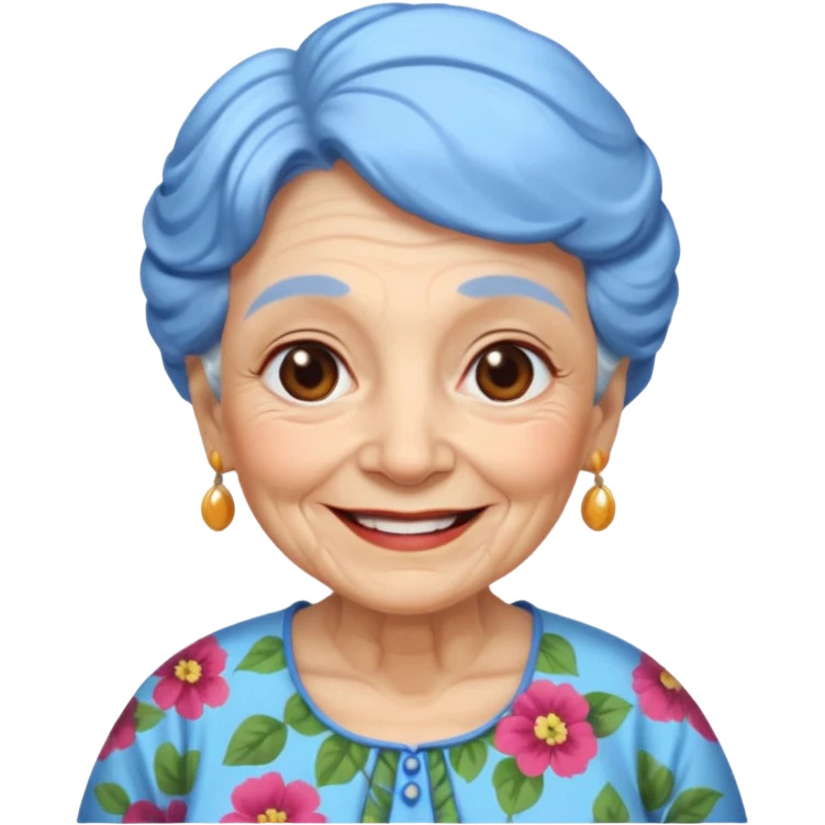 Blue skinned grandma emoji