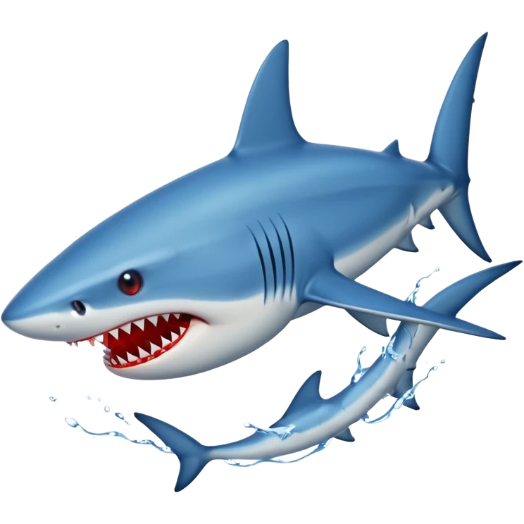 blue Shark attack efferct with blood emoji