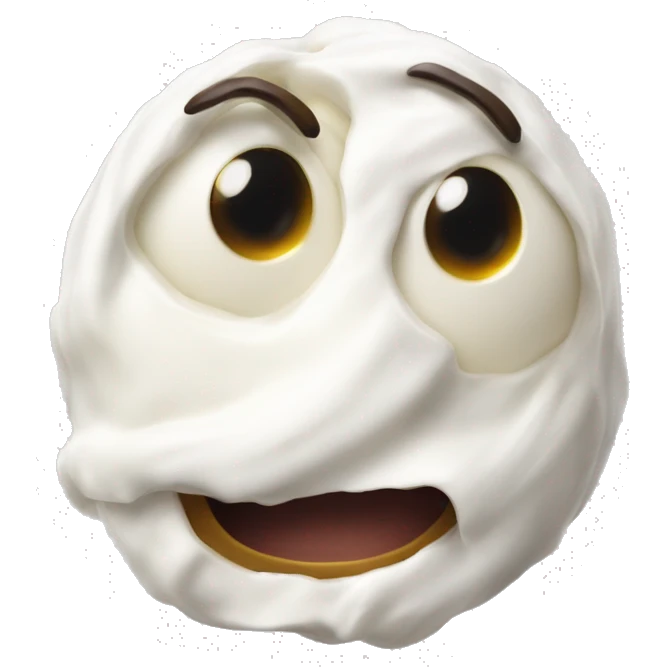 A single Burrata whithout eyes, only aliment emoji