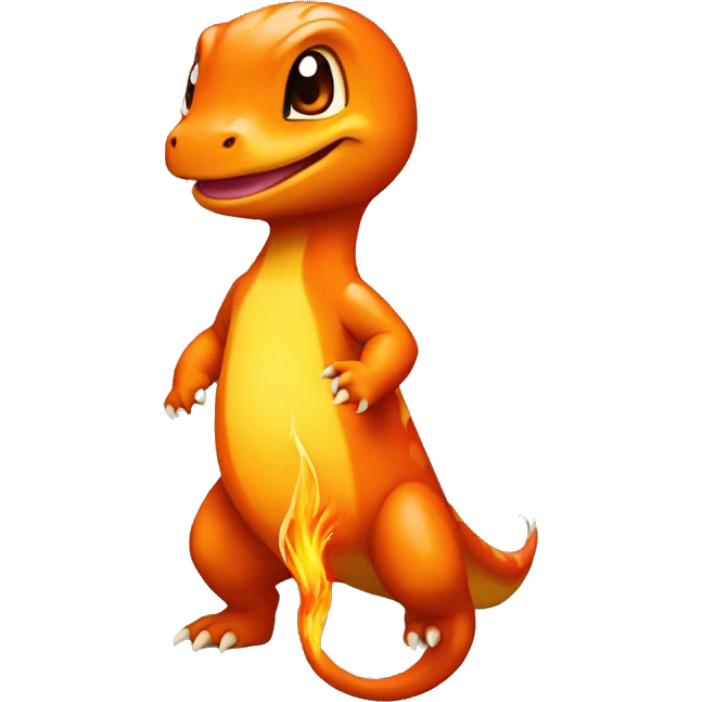 Charmander with a flame on tail-tip emoji