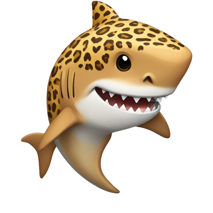 Shark wearing cheetah print hoodie  emoji