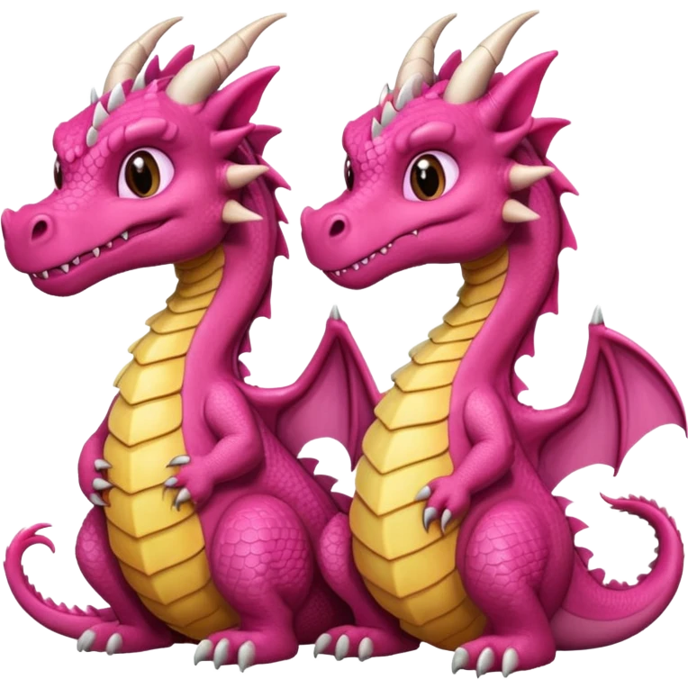 1 male dragon sitting next to 1 female dragon in pink emoji