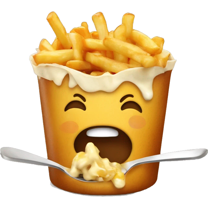 Poutine qui mange une poutine emoji