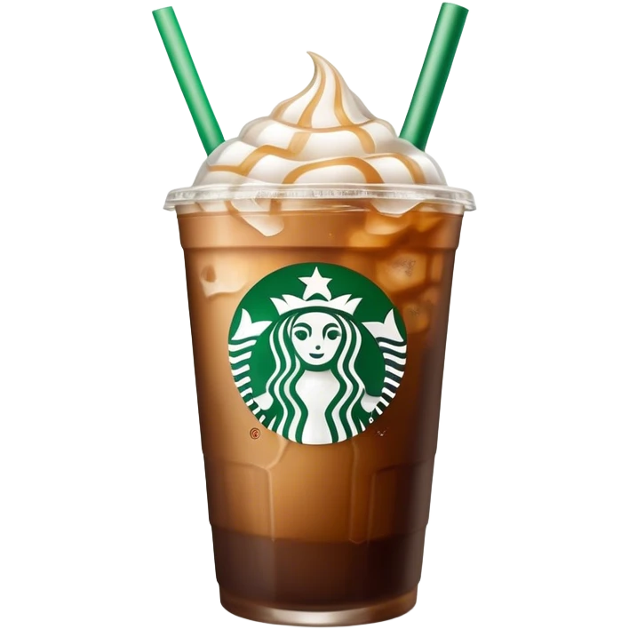 Starbuck ice coffee with ice cubes emoji