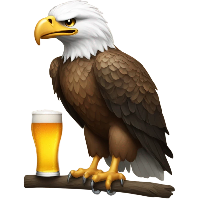 Eagle drinking beer emoji