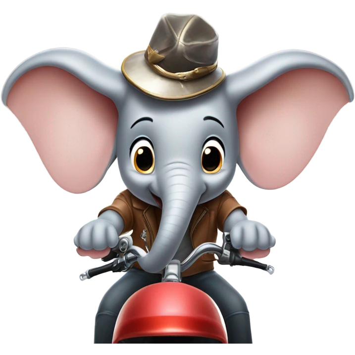 Dumbo on a motorcycle emoji