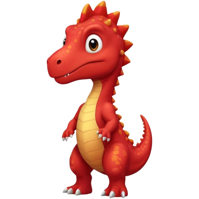 Red dinosaur with gen z touch emoji