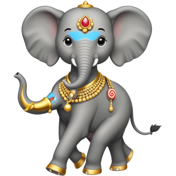 elephant walking out of target wearing jewelry emoji