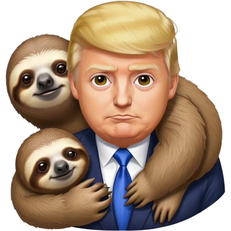 sloth and Trump emoji