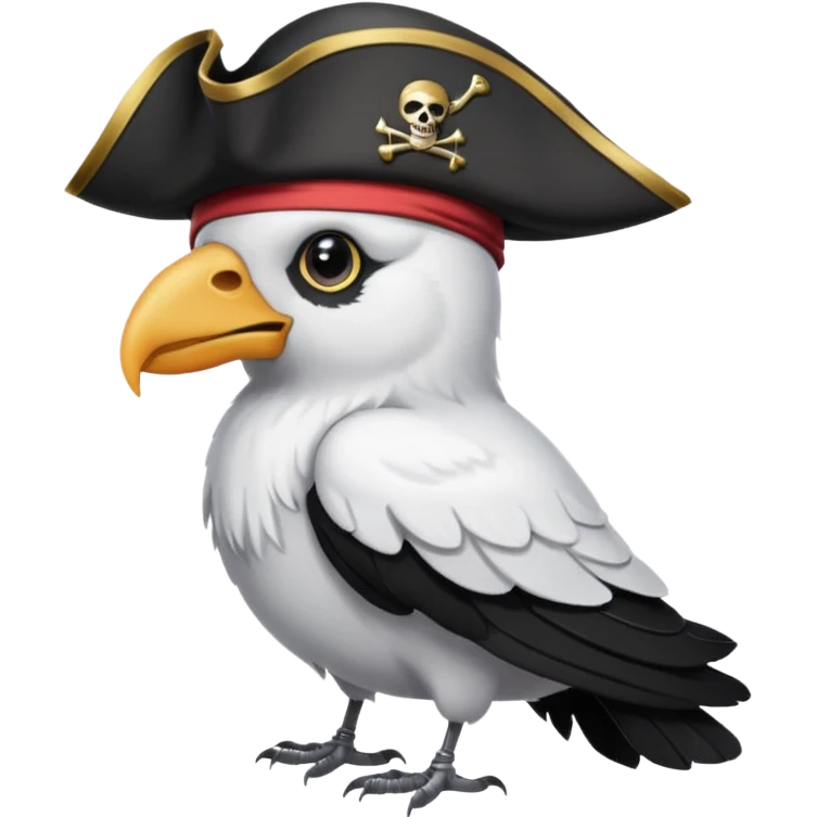 a white crow with a pirate hat emoji