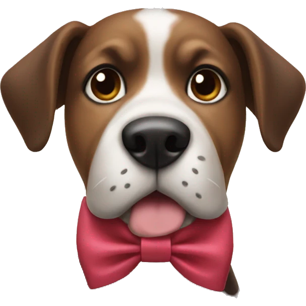 Dog wearing a bow emoji