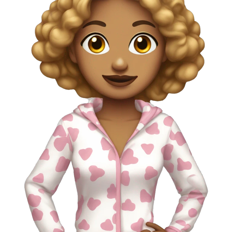 White Deanna Troy in pajamas  emoji