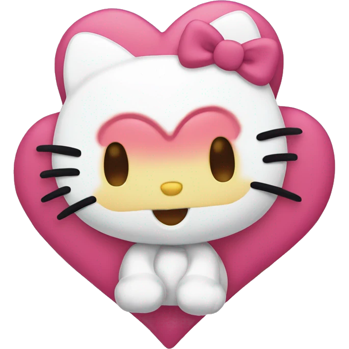 Hello kitty smiling with heart  emoji