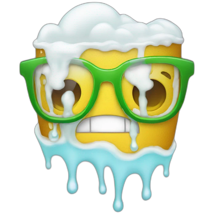 To big glasses with cheers where foam is dripping  emoji