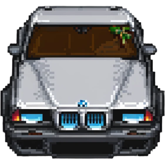 BMW with kidney grille in Minecraft style emoji