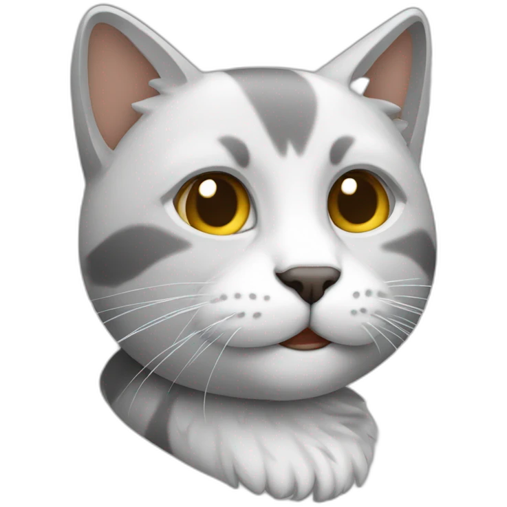 Gato cinza e branco emoji