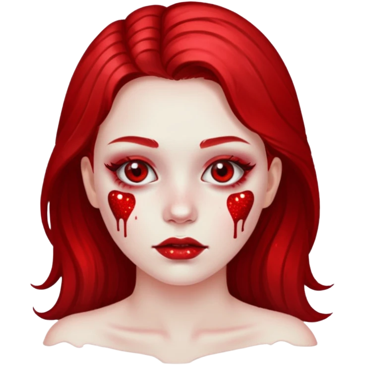 red glitter girl dead emoji