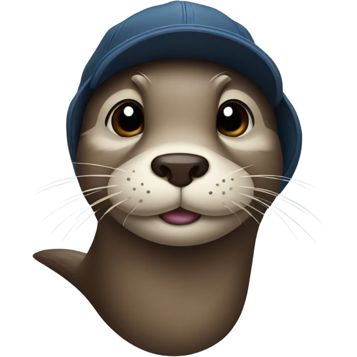 Otter face with backwards hat emoji