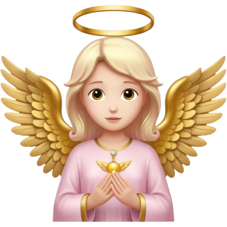 Light Pink Angel With Golden Halo emoji