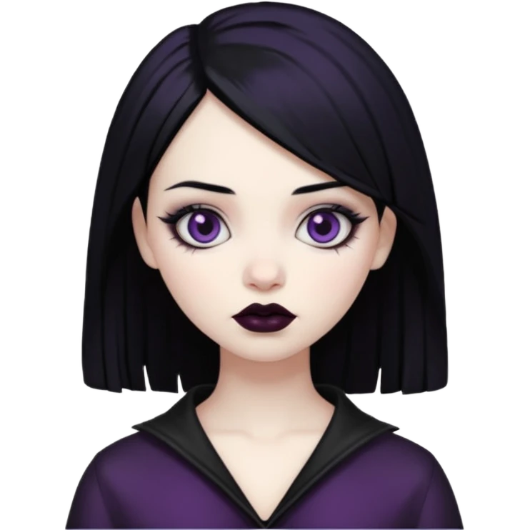 Goth girl black hair emoji