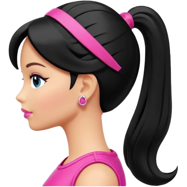 Barbie ponytail silhouette in solid color emoji