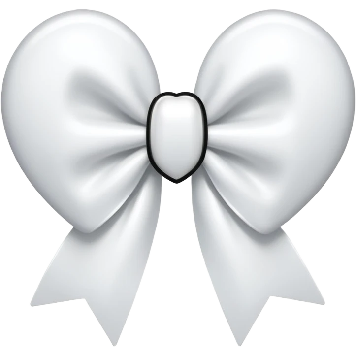 white heart with white bow emoji