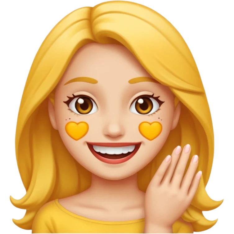 Emoji de una chica mordiéndose el dedo sonriendo de forma coqueta  emoji