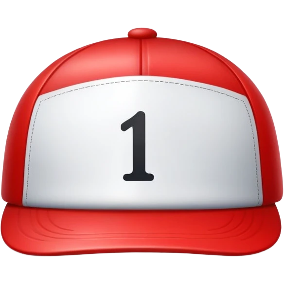 empty red cap with number “1” on it emoji
