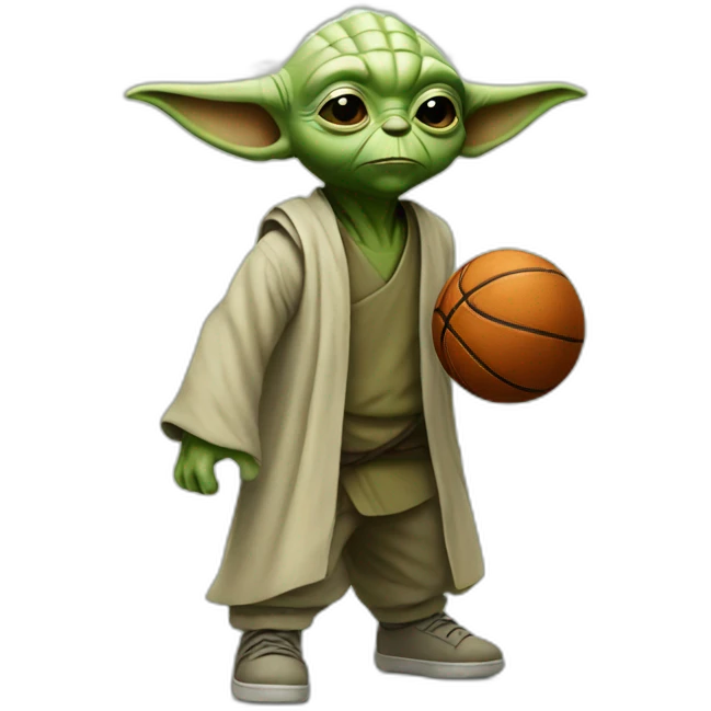Yoda playing basketball emoji